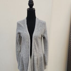 Elle Light Gray Women's Cardigan Size Large